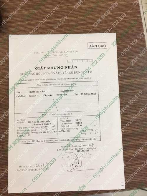 Hình ảnh Bán nhà 141 Nguyễn Đình Chiểu Phường Võ Thị Sáu Quận 3