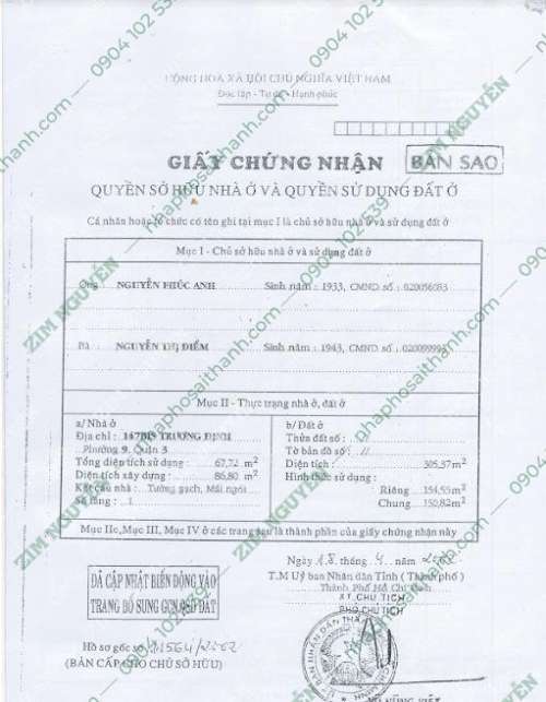Hình ảnh Nhà 147 147B 147bis Trương Định Phường 9 Quận 3