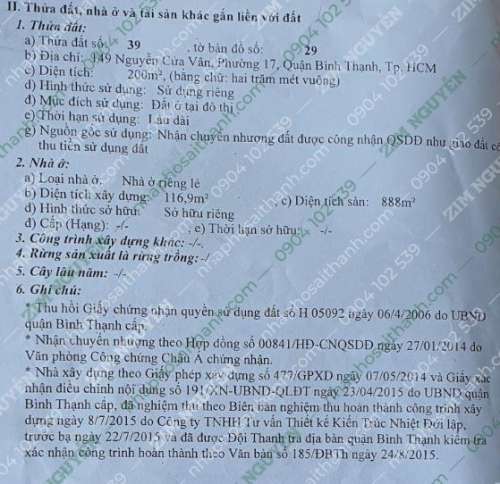 Hình ảnh Bán nhà 149 Nguyễn Cửu Vân, Phường 17, Quận Bình Thạnh