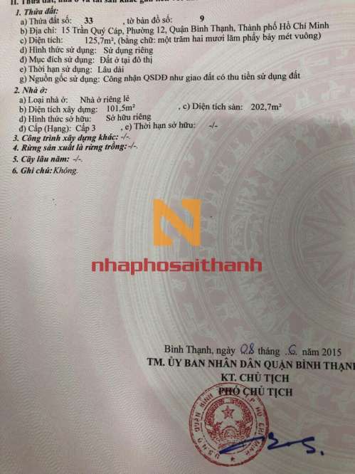 Hình ảnh Bán nhà 15 15A Trần Quý Cáp, Phường 12, Quận Bình Thạnh
