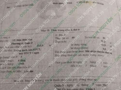 Hình ảnh Bán nhà 152 Điện Biên Phủ, Phường Võ Thị Sáu, Quận 3