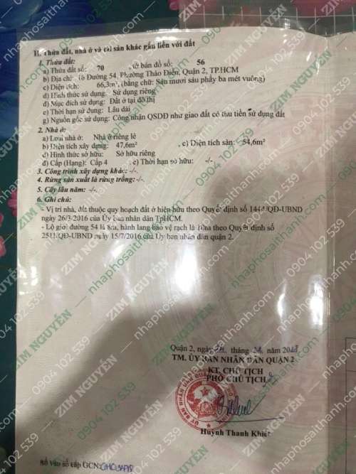 Hình ảnh Bán nhà 16 Đường số 54 Thảo Điền Quận 2