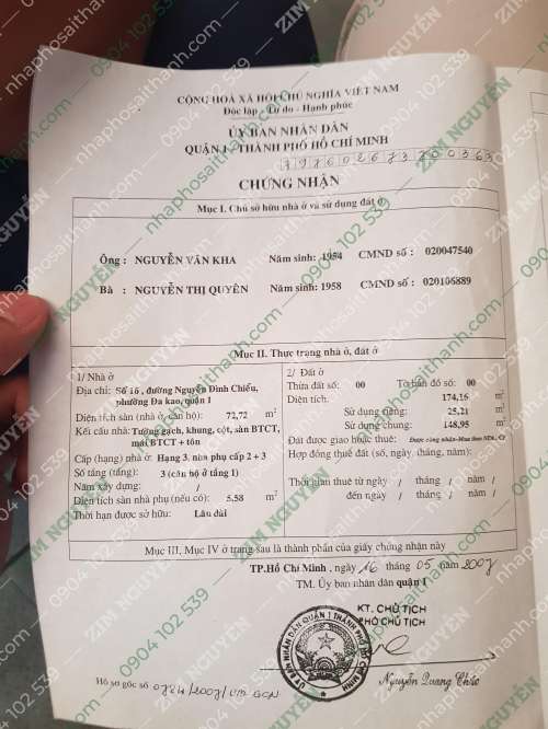 Hình ảnh Bán nhà 16 Nguyễn Đình Chiểu Đa Kao, Quận 1