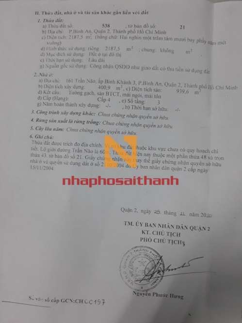 Hình ảnh Bán nhà 161 Trần Não, Phường Bình An, Quận 2