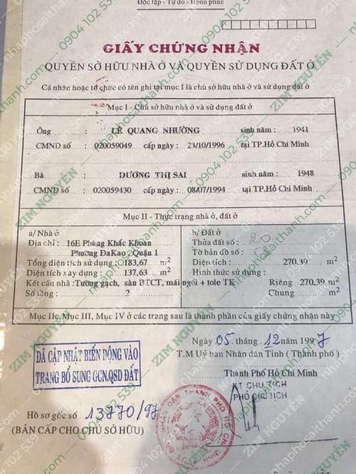 Hình ảnh Bán nhà 16E Phùng Khắc Khoan, Phường Đa Kao, Quận 1