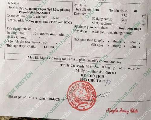 Hình ảnh Bán khách sạn 171 Phạm Ngũ Lão,Phường Phạm Ngũ Lão, Quận 1