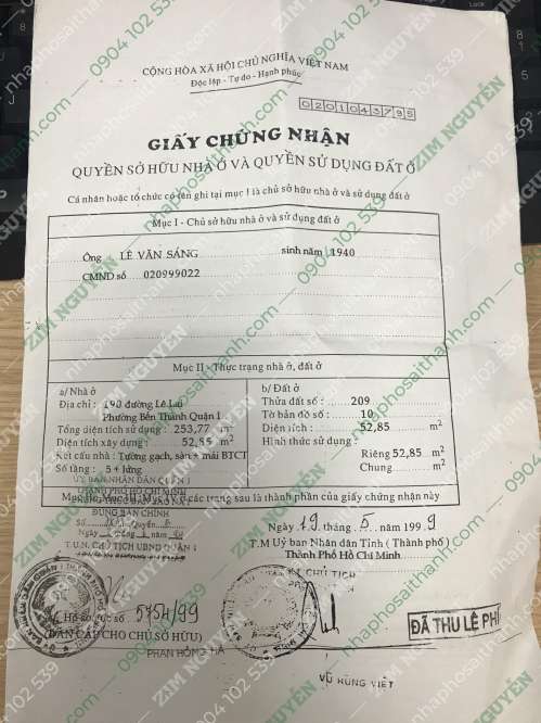 Hình ảnh Bán nhà 190 Lê Lai, Phường Bến Thành, Quận 1