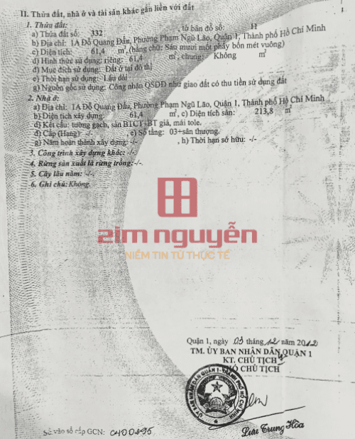 Hình ảnh Bán nhà 1A Đỗ Quang Đẩu Phường Phạm Ngũ Lão, Quận 1