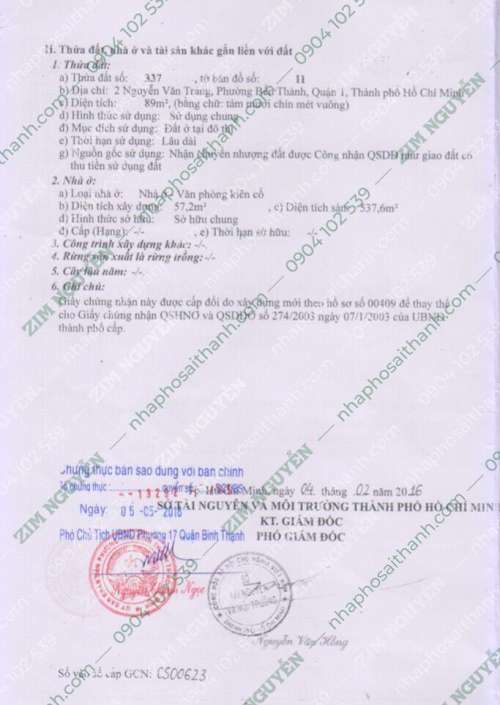 Hình ảnh Bán nhà 2 Nguyễn Văn Tráng Phường Bến Thành Quận 1