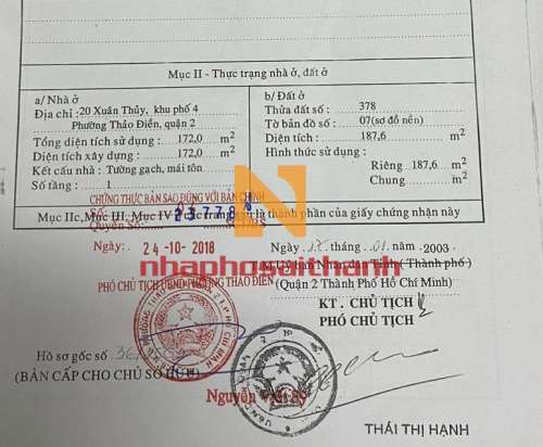 Hình ảnh Bán nhà 20 Xuân Thủy, Phường Thảo Điền, Quận 2