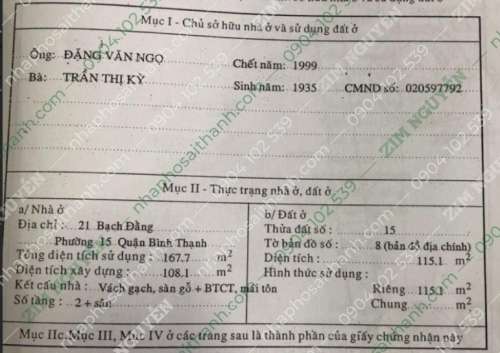 Hình ảnh Bán nhà 19-21 Bạch Đằng, Phường 2, Quận Bình Thạnh
