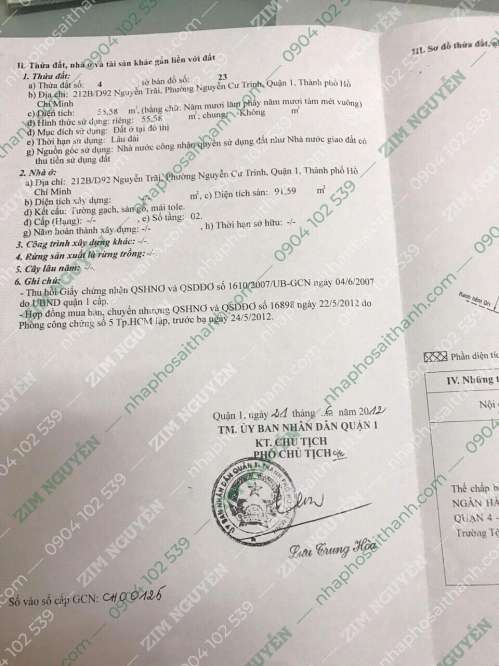 Hình ảnh Bán nhà  212B/ D92 Nguyễn Trãi, Nguyễn Cư Trinh Quận 1
