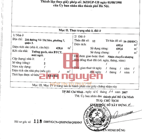 Hình ảnh Bán nhà 216 Võ Thị Sáu, Phường Võ Thị Sáu, Quận 3