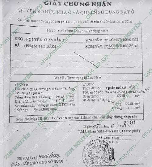Hình ảnh Bán nhà 217A Mai Xuân Thưởng, Phường 6, Quận 6