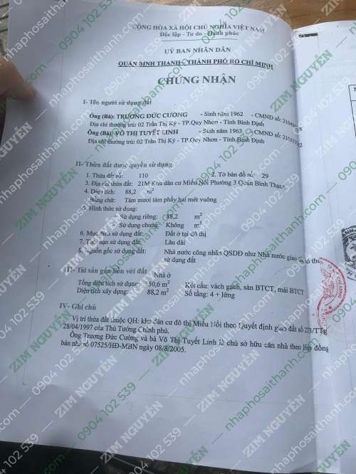 Hình ảnh Bán nhà 21M  22M Khu dân cư Miếu nổi, Phường 3, Quận Bình Thạnh