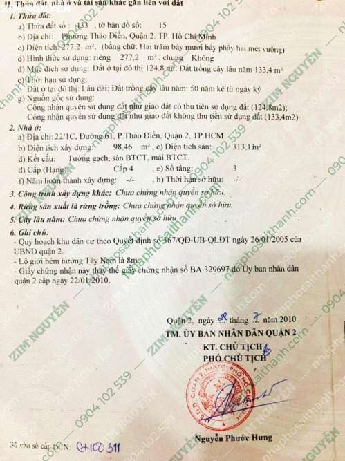 Hình ảnh Bán Villa 22/1C Đường 61 Thảo Điền Quận 2 Giá 22,5 Tỷ