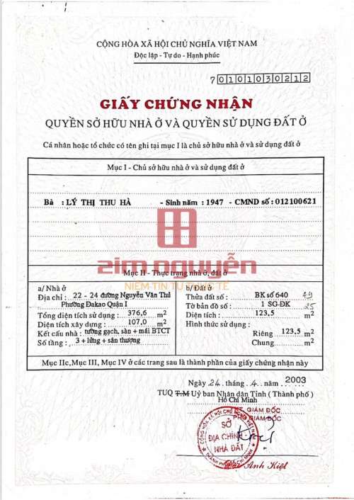 Hình ảnh Bán nhà 22 24 Nguyễn Văn Thủ, Phường Đa Kao, Quận 1