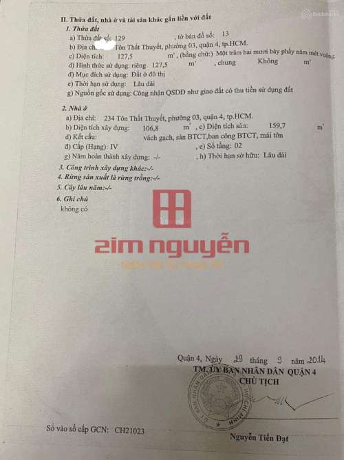 Hình ảnh Bán nhà 234 Tôn Thất Thuyết  Phường 3 Quận 4