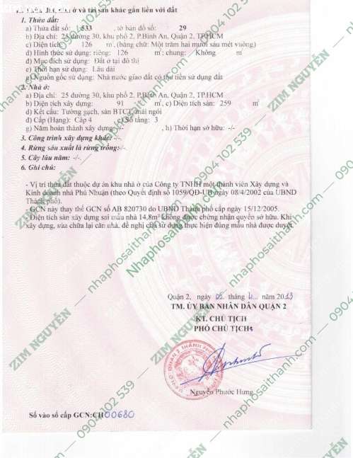 Hình ảnh Nhà 25 Đường số 30 Khu phố 2 Bình An Quận 2