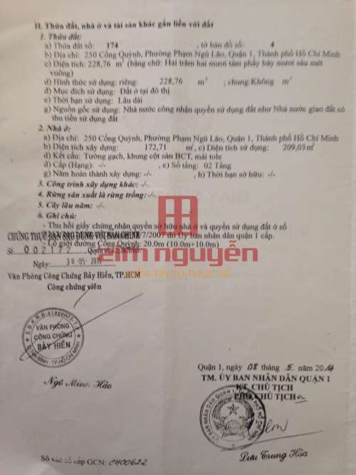 Hình ảnh Bán nhà 250 Cống Quỳnh, Phường Phạm Ngũ Lão, Quận 1
