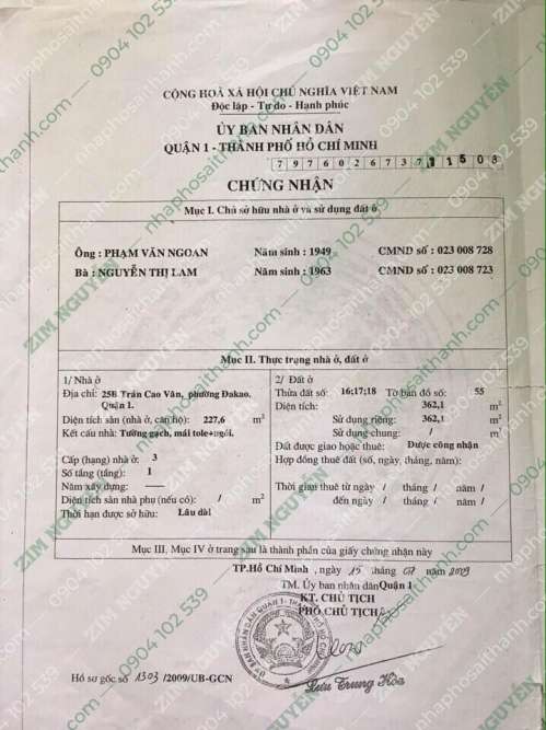 Hình ảnh Bán nhà 128 Hai Bà Trưng, 25B Trần Cao Vân Phường Đa Kao Quận 1