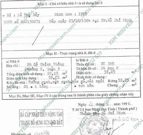 Hình ảnh Bán nhà 26 Lý Chính Thắng, Phường Võ Thị Sáu, Quận 3