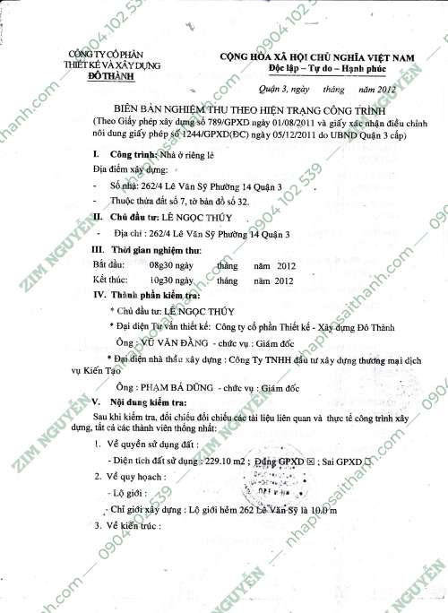Hình ảnh Bán nhà 262/4 Lê Văn Sỹ, Phường 12, Quận 3