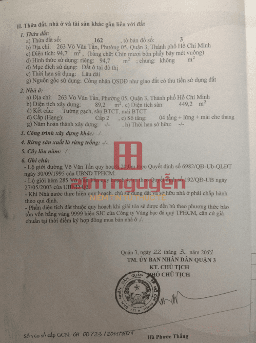 Hình ảnh Bán nhà 263 Võ Văn Tần, Phường 5, Quận 3