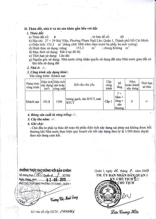 Hình ảnh Bán khách sạn 27 29 Bùi Viện Phường Phạm Ngũ Lão Quận 1