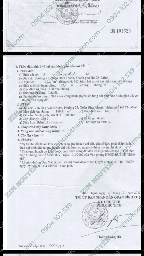 Hình ảnh Bán nhà 276 Ung Văn Khiêm, Phường 25, Bình Thạnh