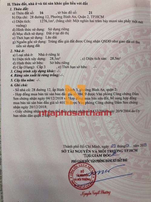 Hình ảnh Bán đất 28 Đường số 12 Bình An Quận 2