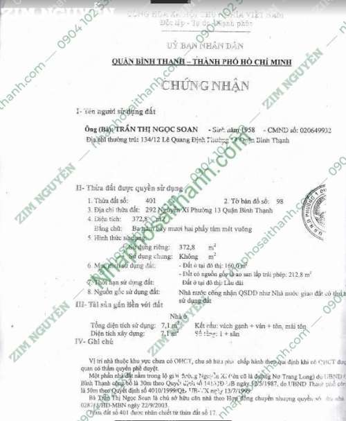 Hình ảnh Bán nhà 292 292A 292/2 Nguyễn Xi Phường 13 Bình Thạnh Dt 2126.9m