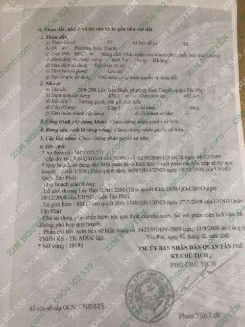 Hình ảnh Bán nhà 296-298 Lũy Bán Bích, Phường Tây Thạnh, Quận Tân Phú