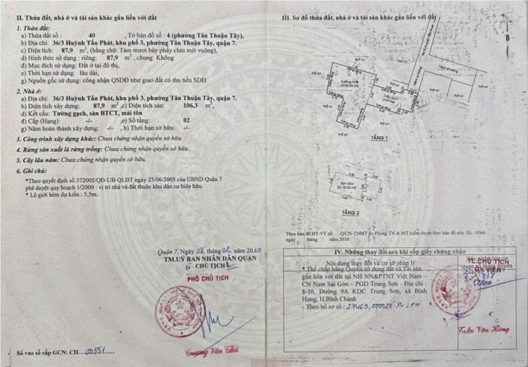 Hình ảnh Bán nhà hẻm 36/3 Huỳnh Tấn Phát, Tân Thuận