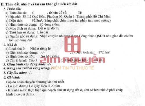 Hình ảnh Bán nhà 3 3B Lê Quý Đôn , Phường Võ Thị Sáu, Quận 3