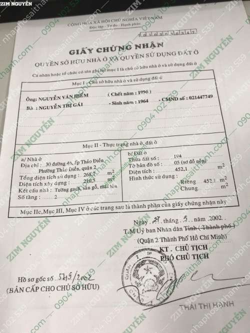 Hình ảnh Biệt thự 30 Đường số 46 Thảo Điền Quận 2