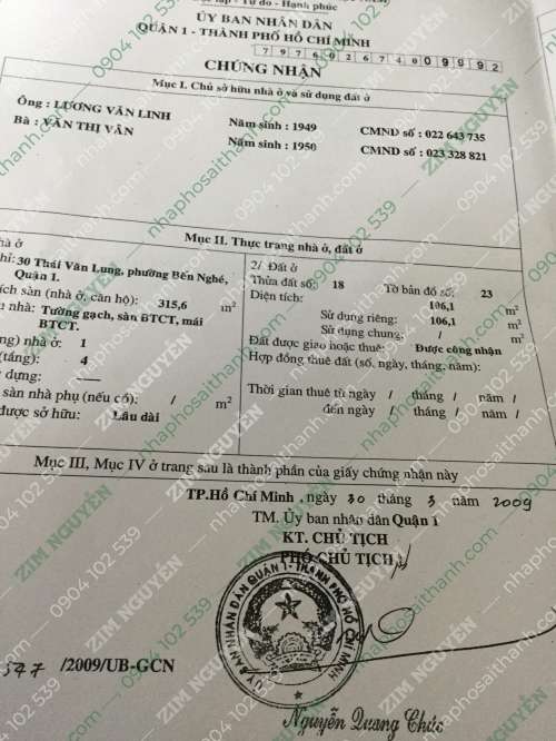 Hình ảnh Bán nhà 30 Thái Văn Lung, Phường Bến Nghé, Quận 1