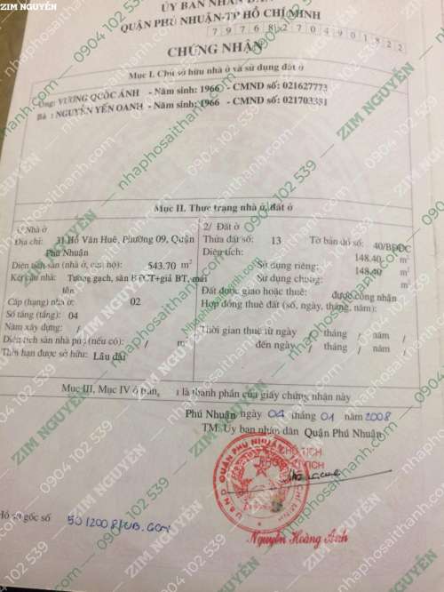Hình ảnh Nhà 31 Hồ Văn Huê Phường 9 Phú Nhuận Dt 150m