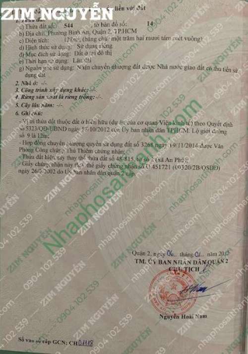 Hình ảnh Bán nhà số 33/1 Đường số 9, Bình An Quận 2