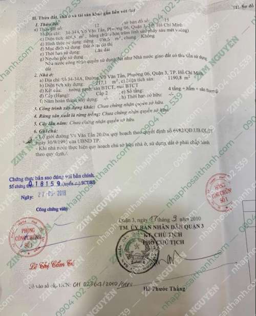 Hình ảnh Bán nhà 34 Võ Văn Tần Phường Võ Thị Sáu Quận 3