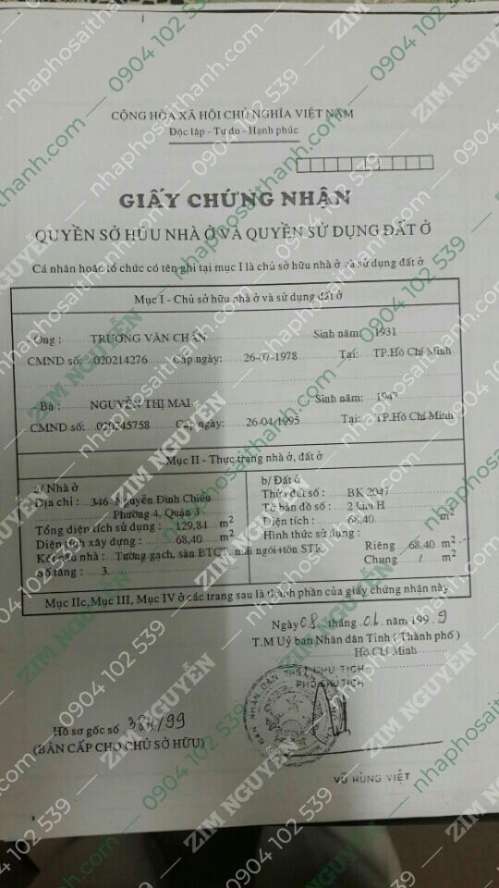 Hình ảnh Bán nhà 346 Nguyễn Đình Chiểu, Phường 4, Quận 3