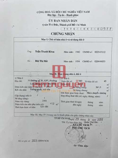 Hình ảnh Bán nhà 35 Đường số 30, P. Linh Đông, TP. Thủ Đức