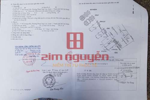 Hình ảnh Bán nhà 37 Đỗ Quang Đẫu, Phạm Ngũ Lão, Quận 1