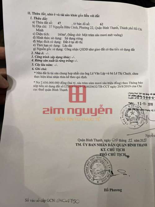 Hình ảnh Bán nhà 37 Nguyễn Hữu Cảnh, Phường 22, Quận Bình Thạnh