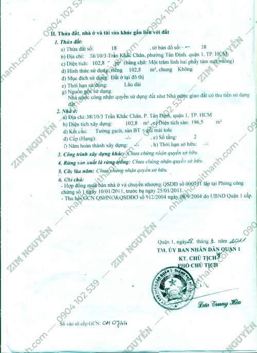 Hình ảnh Bán nhà 38/14 Trần Khắc Chân, Phường Tân Định, Quận 1