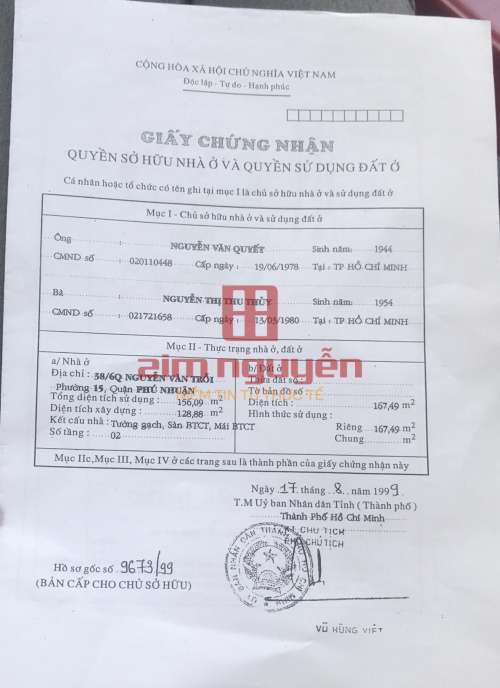 Hình ảnh Bán Villa 38/6Q Nguyễn Văn Trỗi, Phường 15, Quận Phú Nhuận