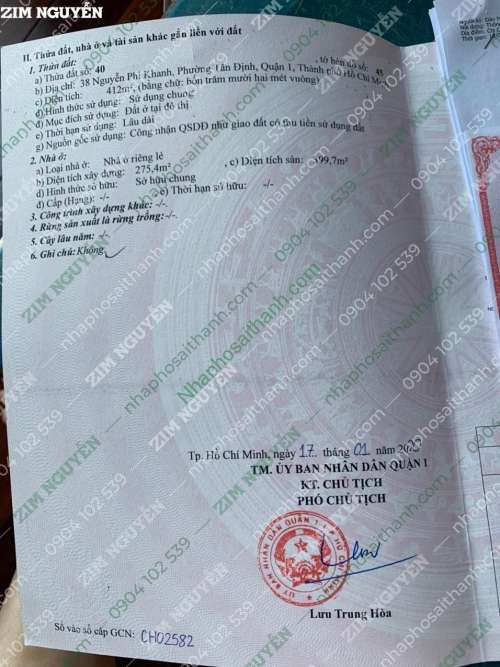 Hình ảnh Bán nhà 38 Nguyễn Phi Khanh Phường Tân Định Quận 1