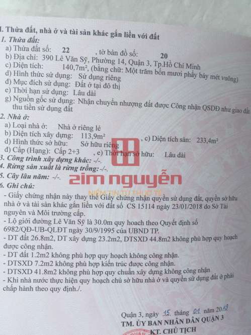 Hình ảnh Bán nhà 390 Lê Văn Sỹ, phường 14, Quận 3