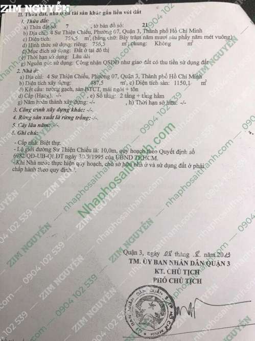 Hình ảnh Bán nhà 4 Sư Thiện Chiếu phường Võ Thị Sáu, Quận 3