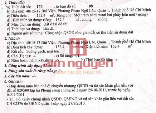 Hình ảnh Bán Nhà 40/15 40/17 40/19 Bùi Viện Phường Phạm Ngũ Lão Quận 1